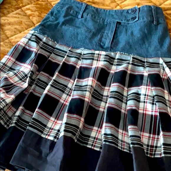1830 denim/plaid skirt - Picture 1 of 2